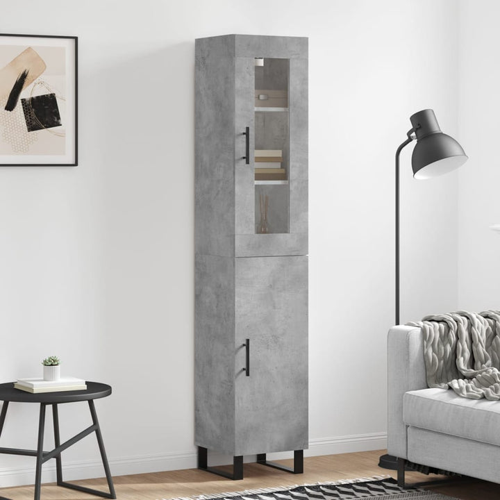 skab 34,5x34x180 cm konstrueret træ betongrå