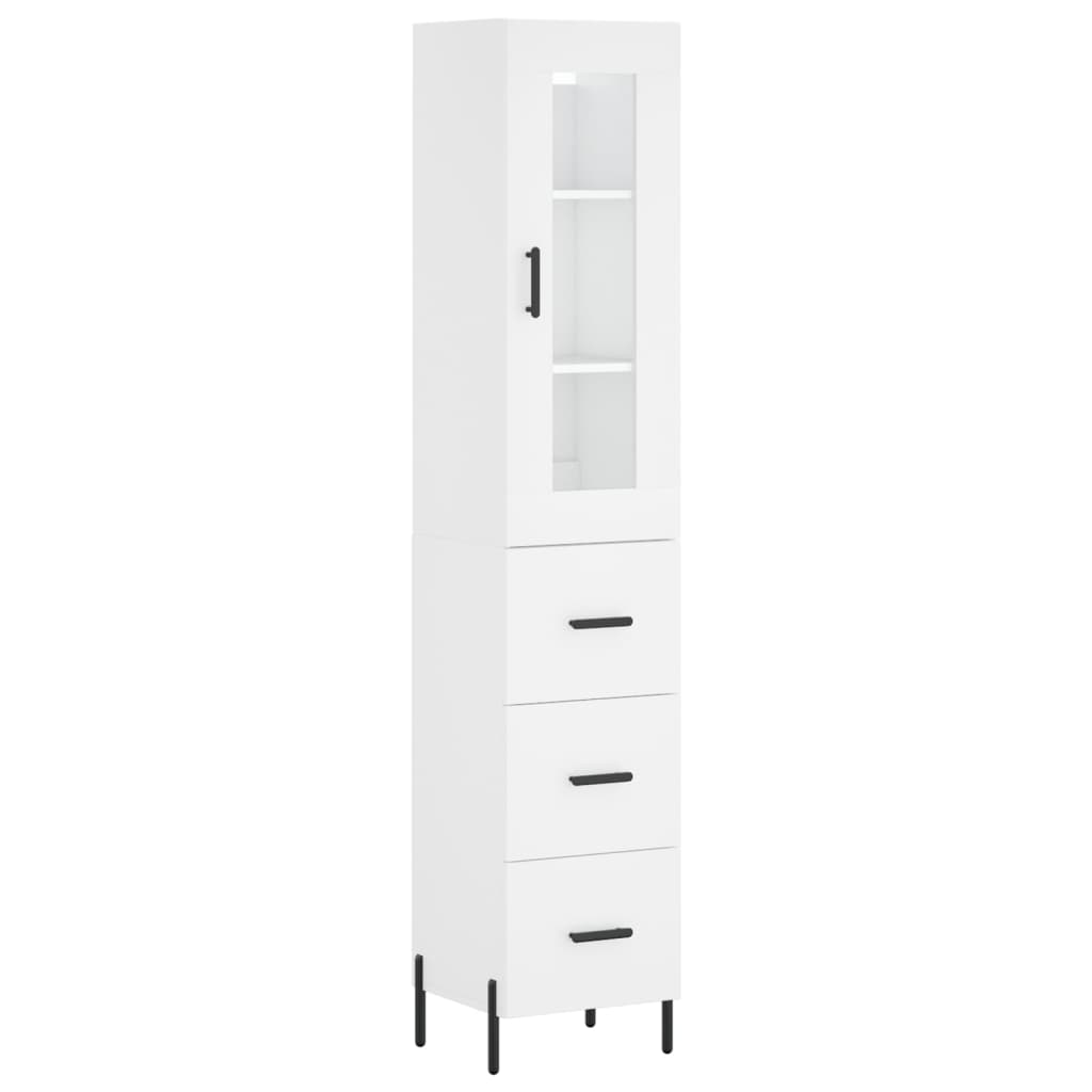 skab 34,5x34x180 cm konstrueret træ hvid