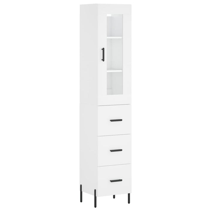 skab 34,5x34x180 cm konstrueret træ hvid
