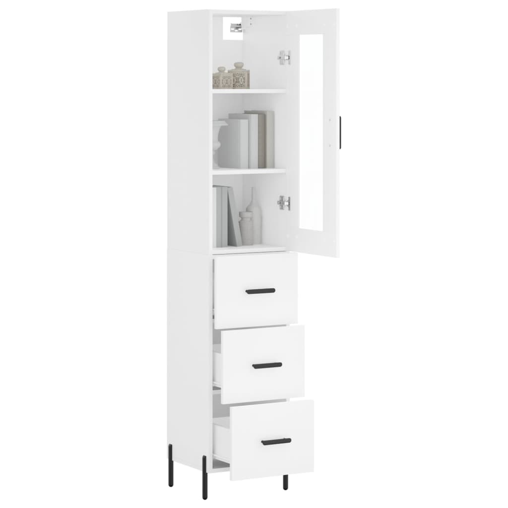 skab 34,5x34x180 cm konstrueret træ hvid