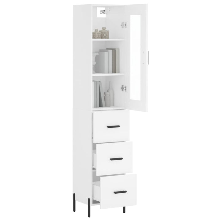 skab 34,5x34x180 cm konstrueret træ hvid