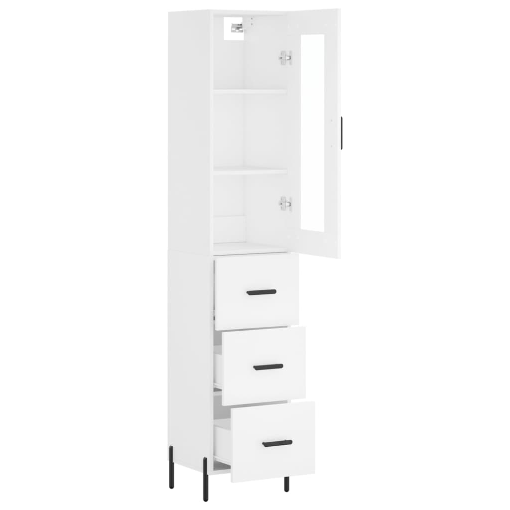skab 34,5x34x180 cm konstrueret træ hvid
