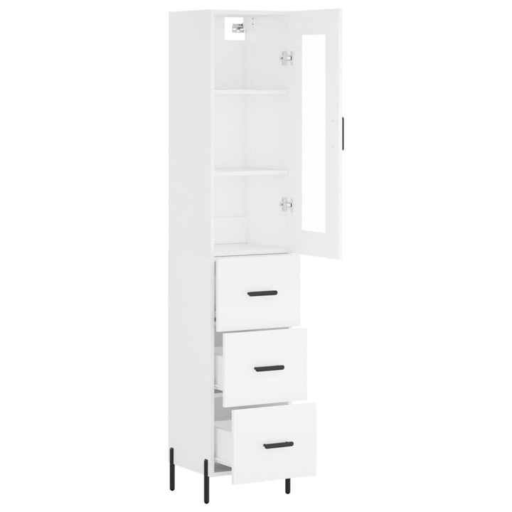 skab 34,5x34x180 cm konstrueret træ hvid