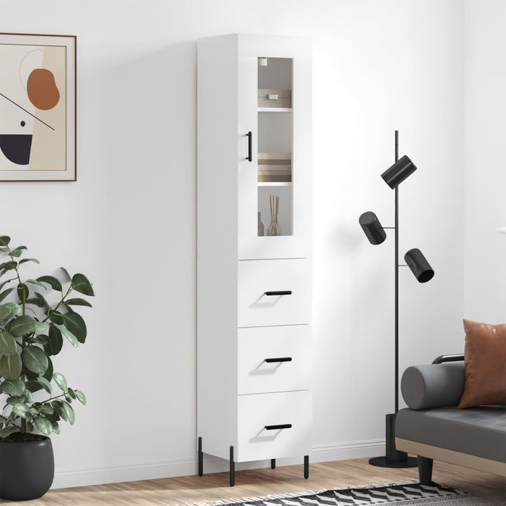 skab 34,5x34x180 cm konstrueret træ hvid