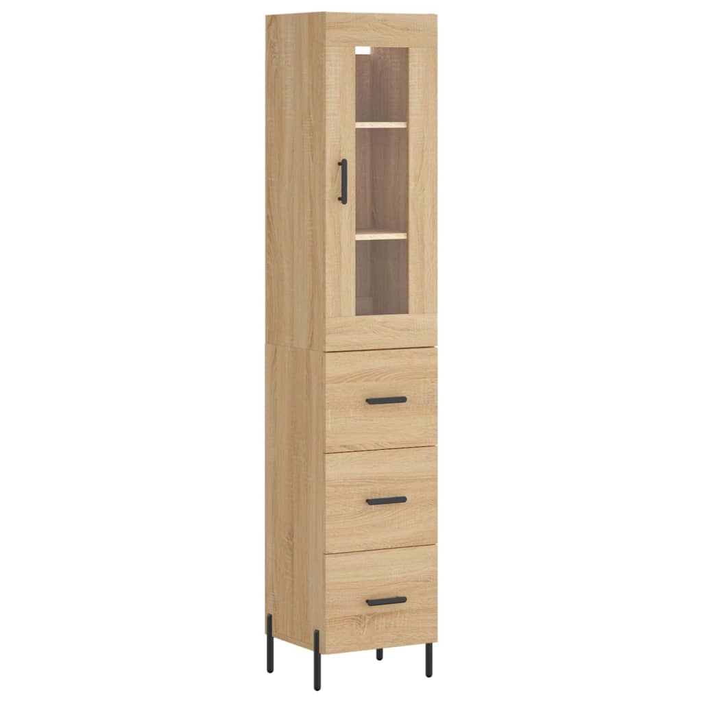 skab 34,5x34x180 cm konstrueret træ sonoma-eg