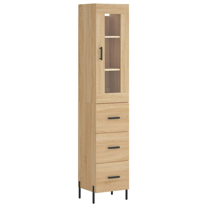 skab 34,5x34x180 cm konstrueret træ sonoma-eg