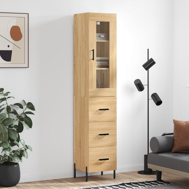 skab 34,5x34x180 cm konstrueret træ sonoma-eg
