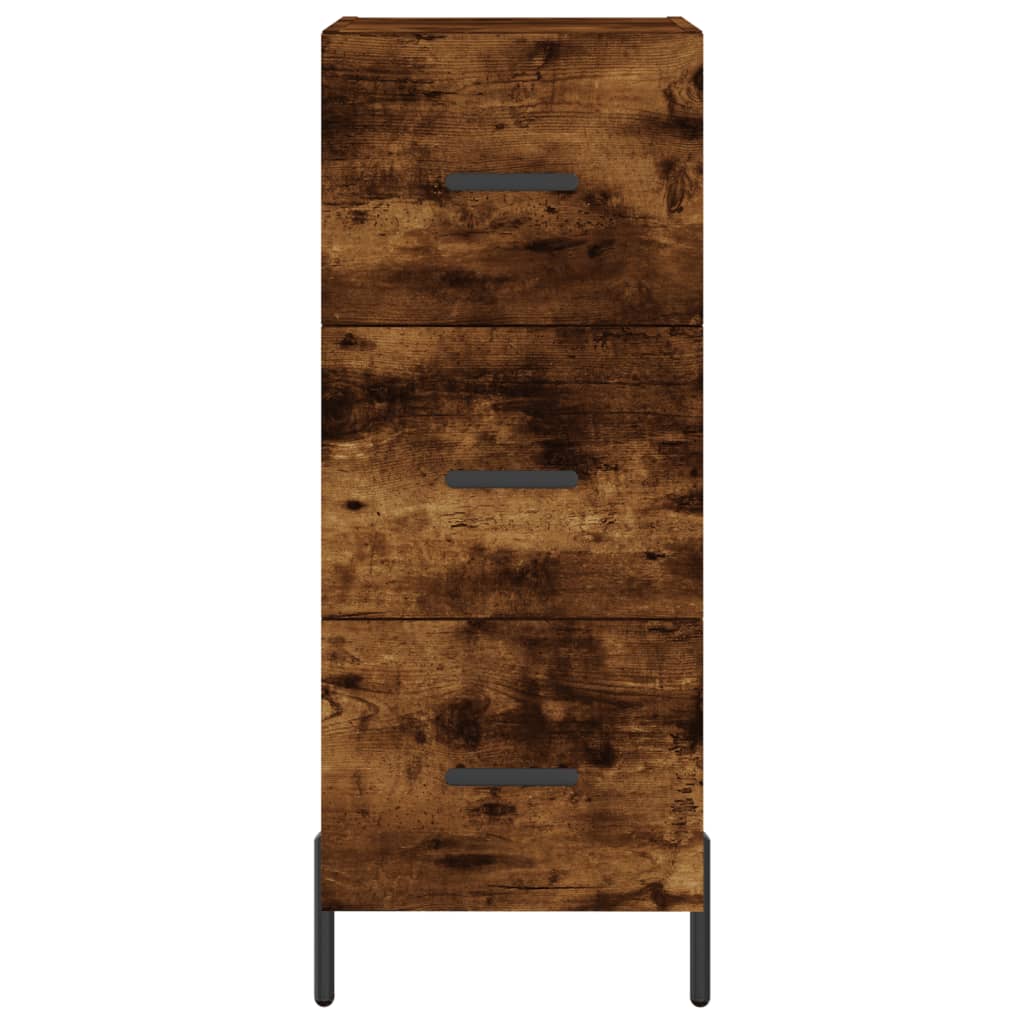skab 34,5x34x180 cm konstrueret træ røget egetræ