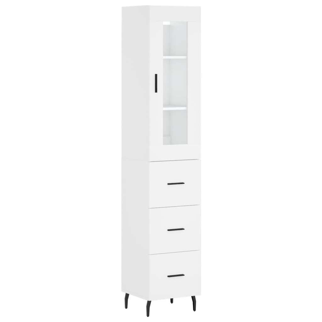 skab 34,5x34x180 cm konstrueret træ hvid