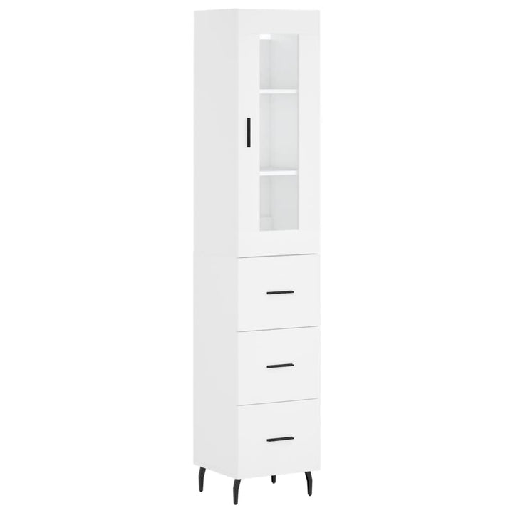 skab 34,5x34x180 cm konstrueret træ hvid