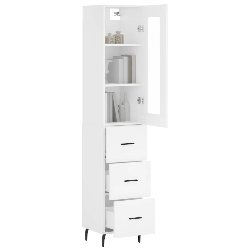 skab 34,5x34x180 cm konstrueret træ hvid