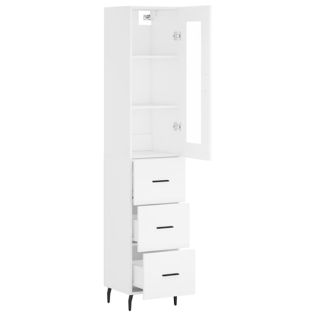 skab 34,5x34x180 cm konstrueret træ hvid