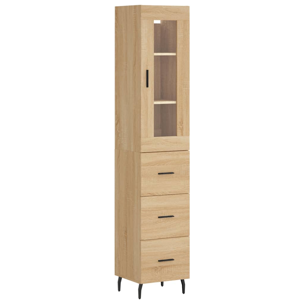 skab 34,5x34x180 cm konstrueret træ sonoma-eg