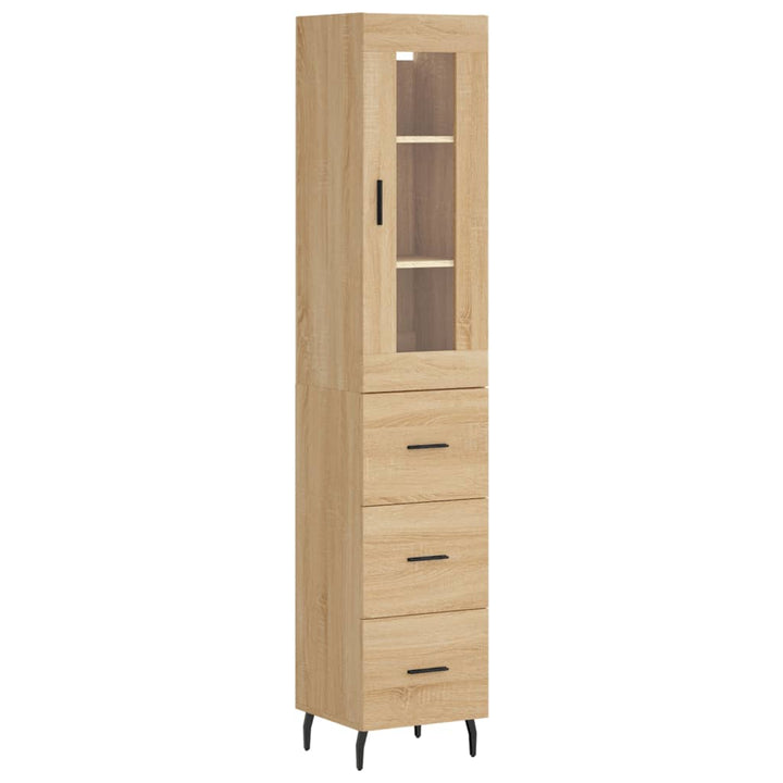 skab 34,5x34x180 cm konstrueret træ sonoma-eg