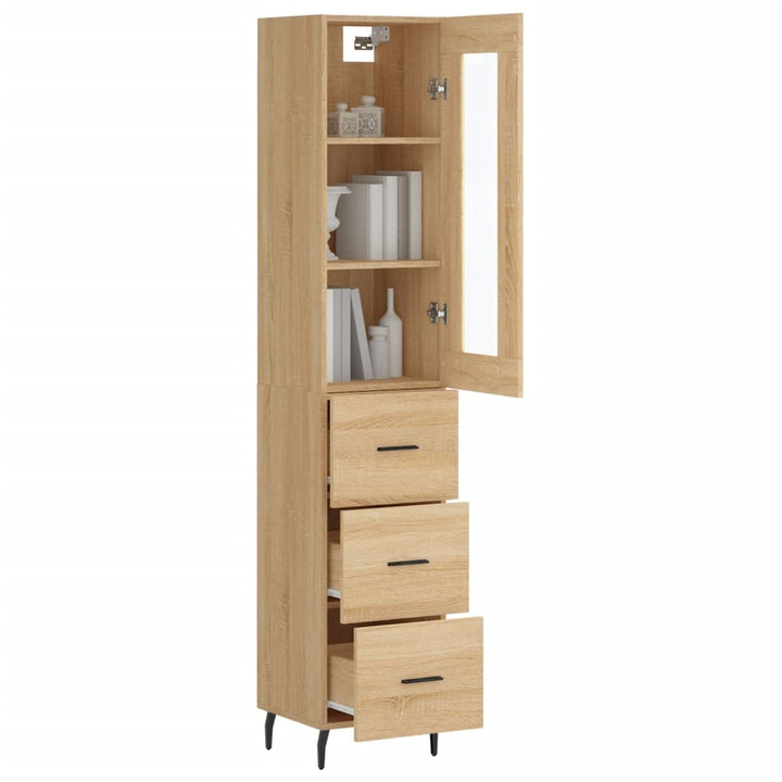 skab 34,5x34x180 cm konstrueret træ sonoma-eg