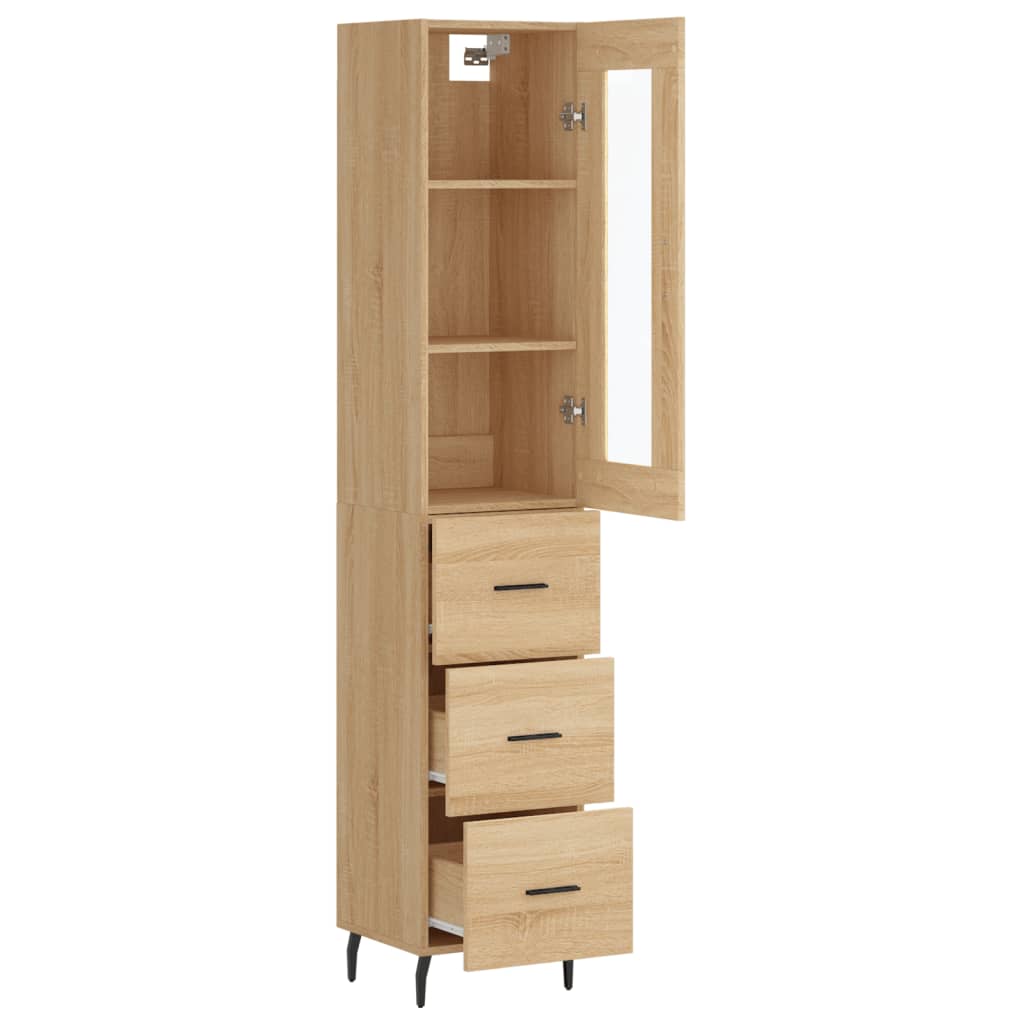 skab 34,5x34x180 cm konstrueret træ sonoma-eg