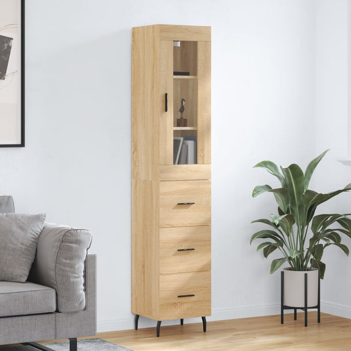 skab 34,5x34x180 cm konstrueret træ sonoma-eg