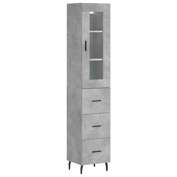 skab 34,5x34x180 cm konstrueret træ betongrå