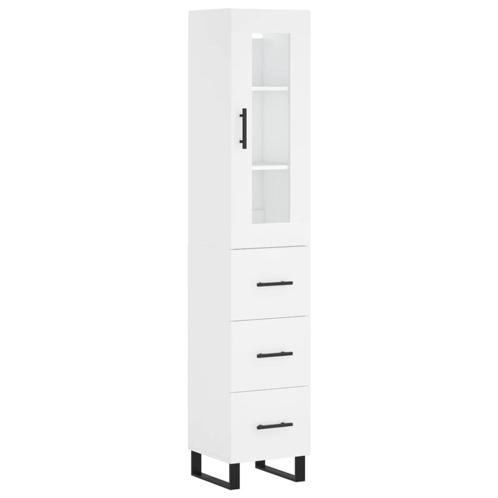 skab 34,5x34x180 cm konstrueret træ hvid
