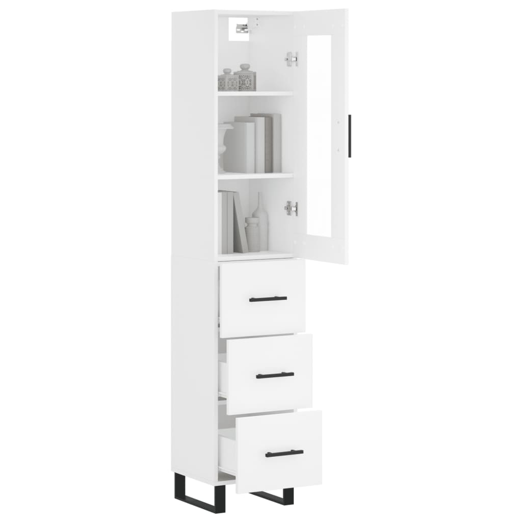 skab 34,5x34x180 cm konstrueret træ hvid