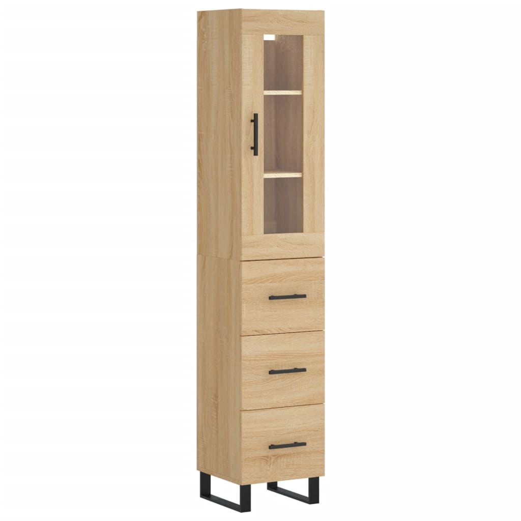 skab 34,5x34x180 cm konstrueret træ sonoma-eg