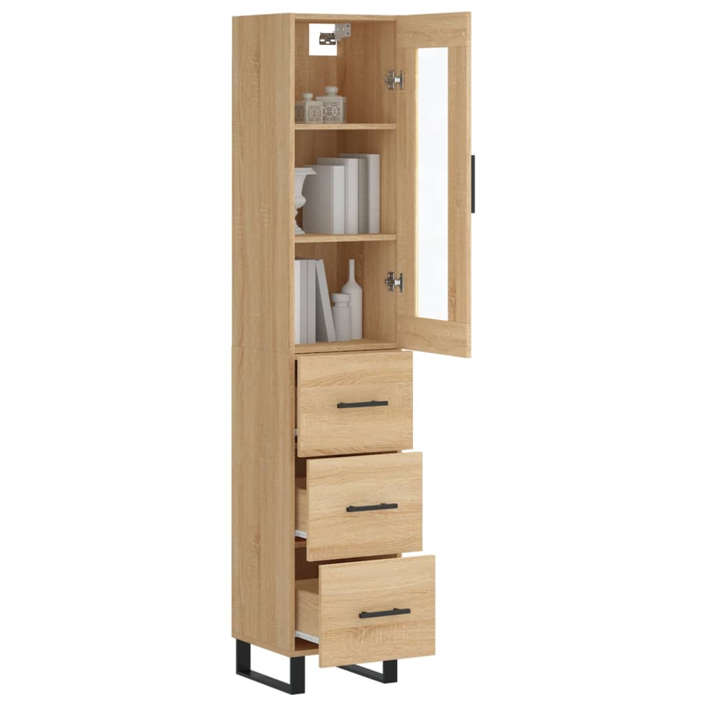 skab 34,5x34x180 cm konstrueret træ sonoma-eg