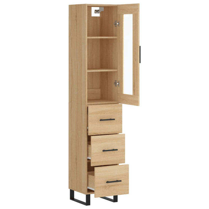 skab 34,5x34x180 cm konstrueret træ sonoma-eg