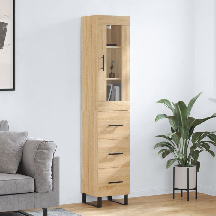 skab 34,5x34x180 cm konstrueret træ sonoma-eg