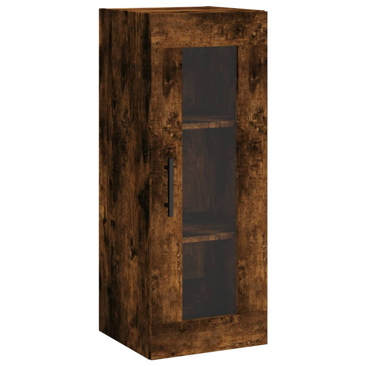 skab 34,5x34x180 cm konstrueret træ røget egetræ