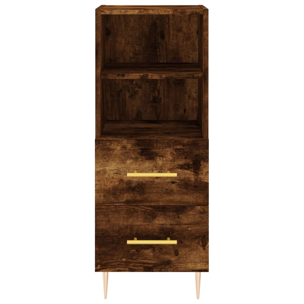 skab 34,5x34x180 cm konstrueret træ røget egetræ
