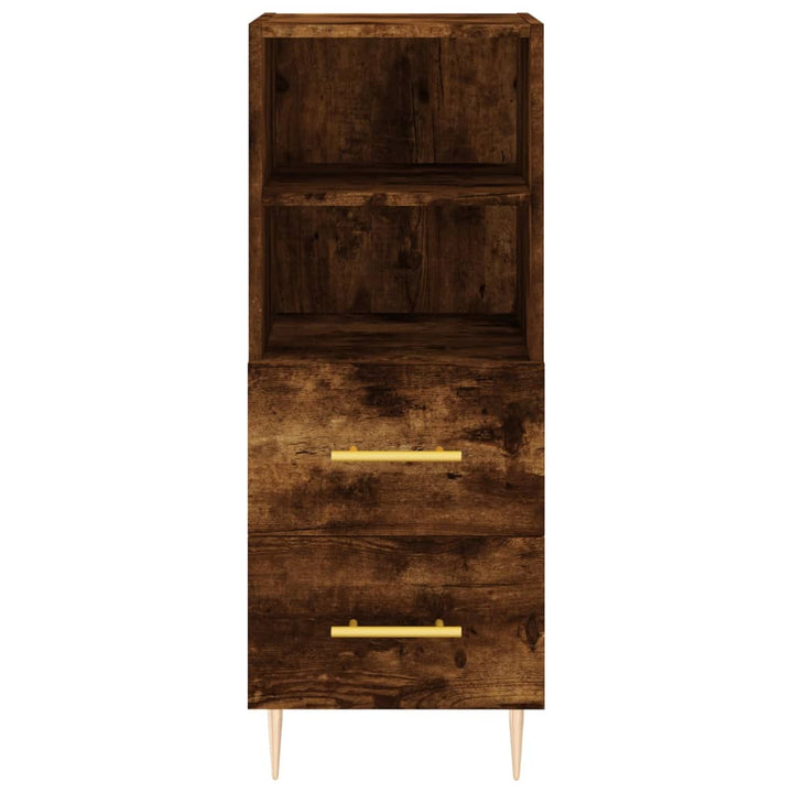 skab 34,5x34x180 cm konstrueret træ røget egetræ