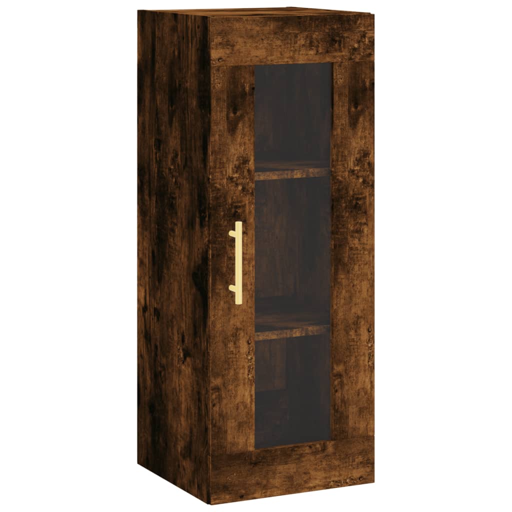 skab 34,5x34x180 cm konstrueret træ røget egetræ