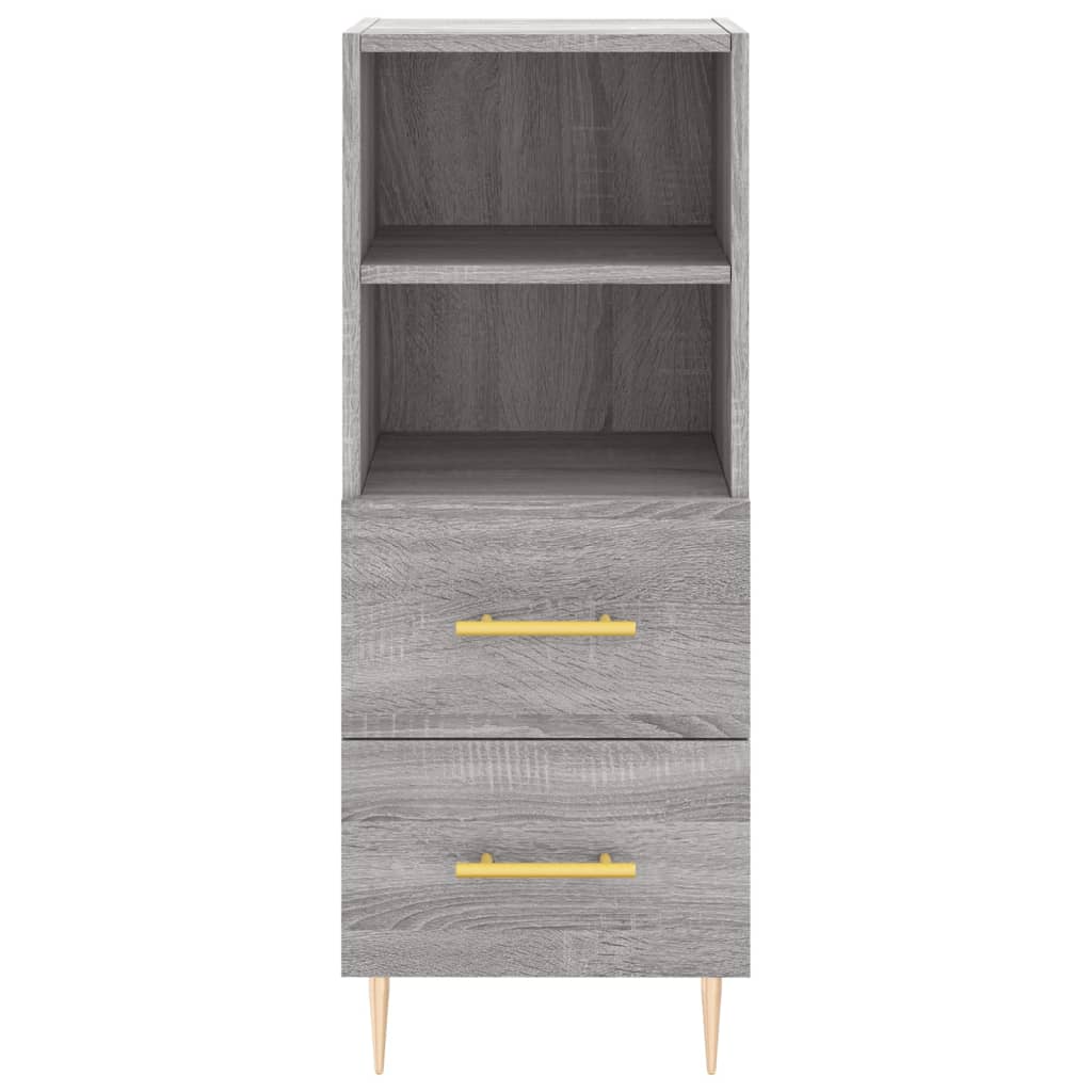 højskab 34,5x34x180 cm konstrueret træ grå sonoma-eg
