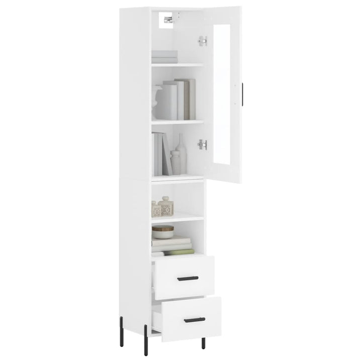 skab 34,5x34x180 cm konstrueret træ hvid