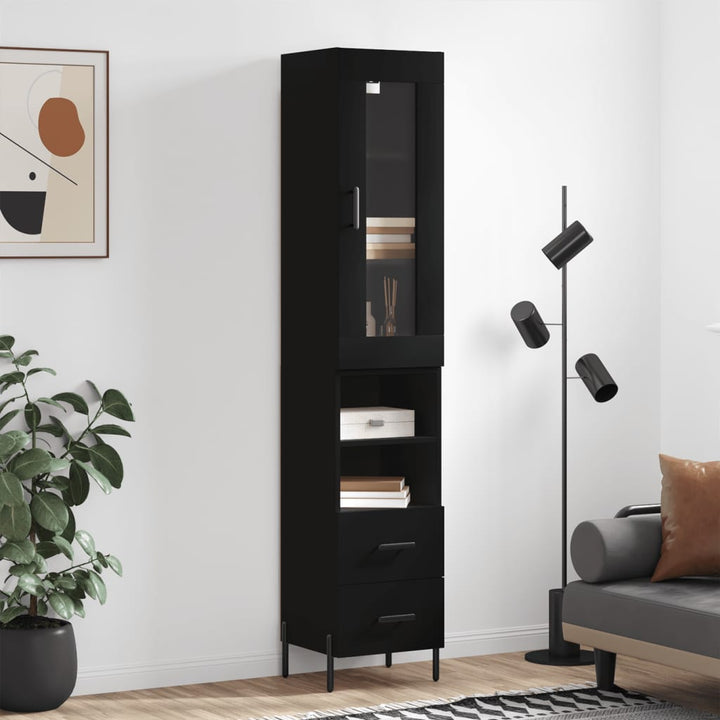 skab 34,5x34x180 cm konstrueret træ sort
