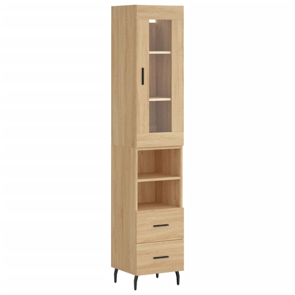 skab 34,5x34x180 cm konstrueret træ sonoma-eg