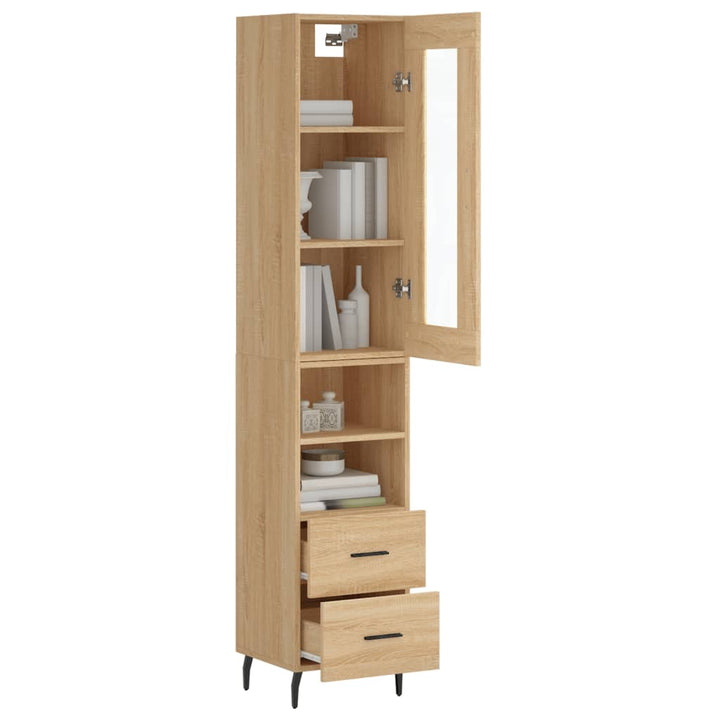 skab 34,5x34x180 cm konstrueret træ sonoma-eg