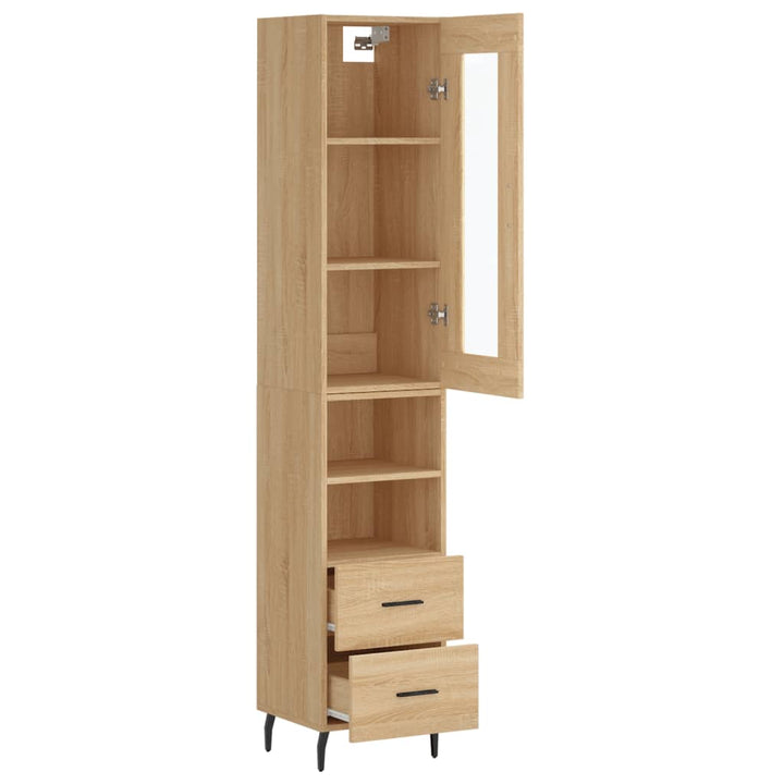 skab 34,5x34x180 cm konstrueret træ sonoma-eg