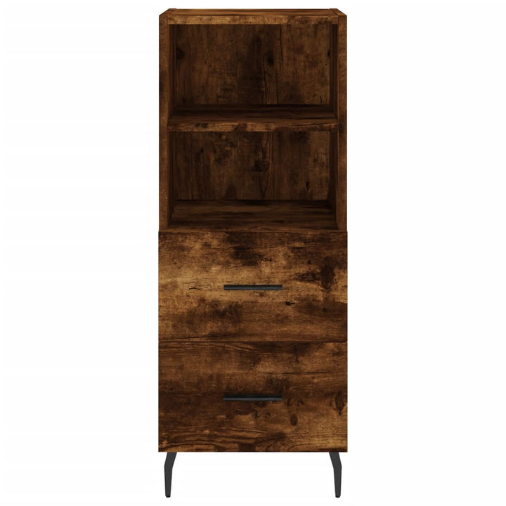 skab 34,5x34x180 cm konstrueret træ røget egetræ