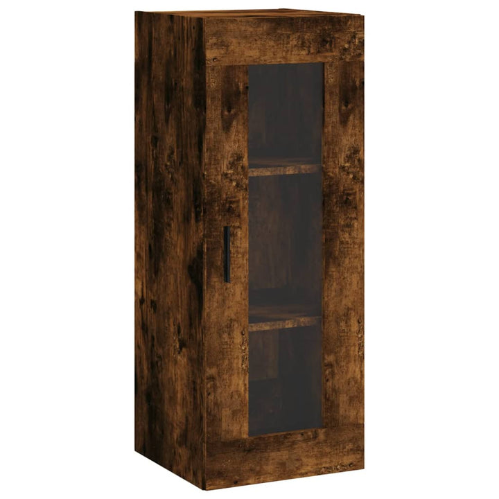 skab 34,5x34x180 cm konstrueret træ røget egetræ