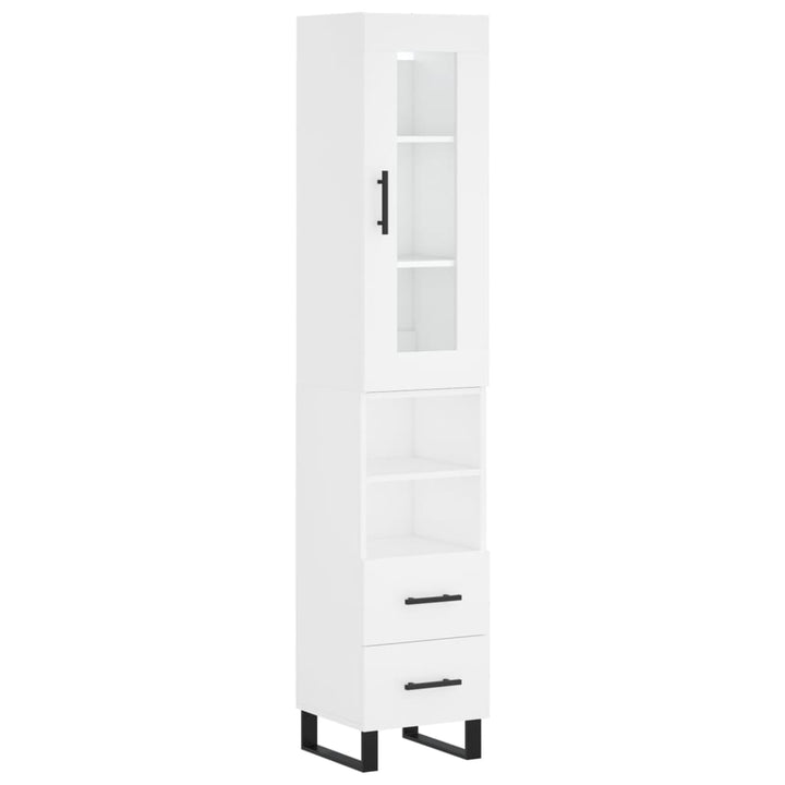 skab 34,5x34x180 cm konstrueret træ hvid