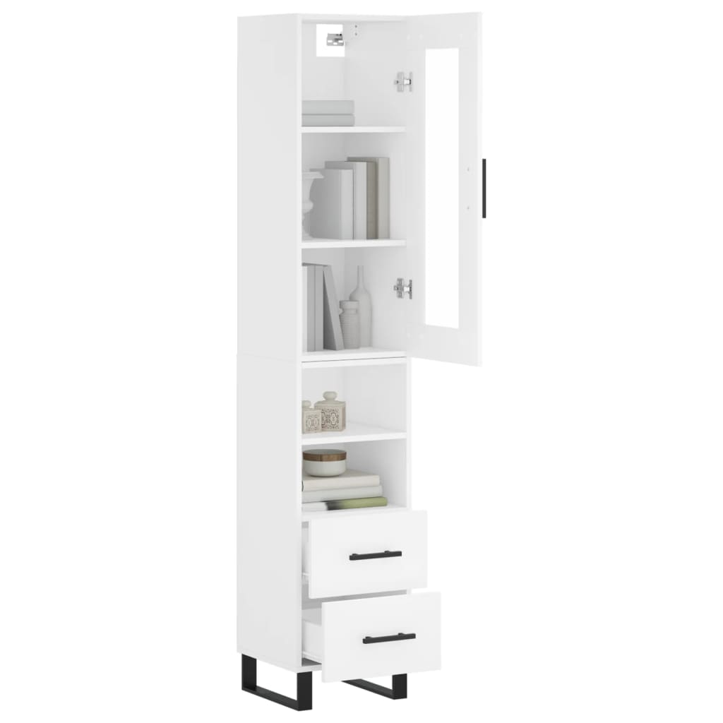 skab 34,5x34x180 cm konstrueret træ hvid