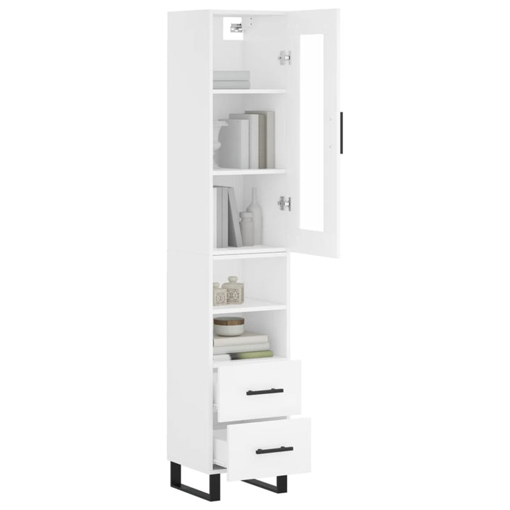 skab 34,5x34x180 cm konstrueret træ hvid