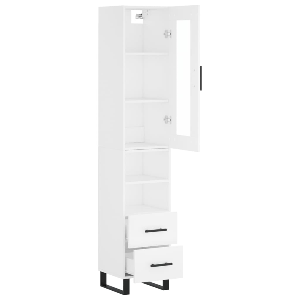 skab 34,5x34x180 cm konstrueret træ hvid