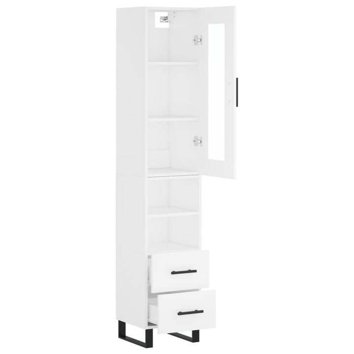 skab 34,5x34x180 cm konstrueret træ hvid