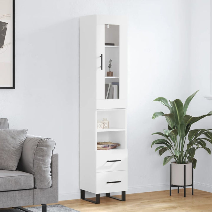 skab 34,5x34x180 cm konstrueret træ hvid