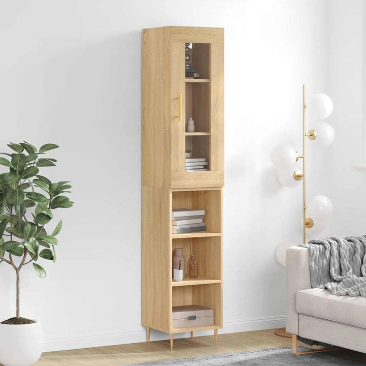 skab 34,5x34x180 cm konstrueret træ sonoma-eg