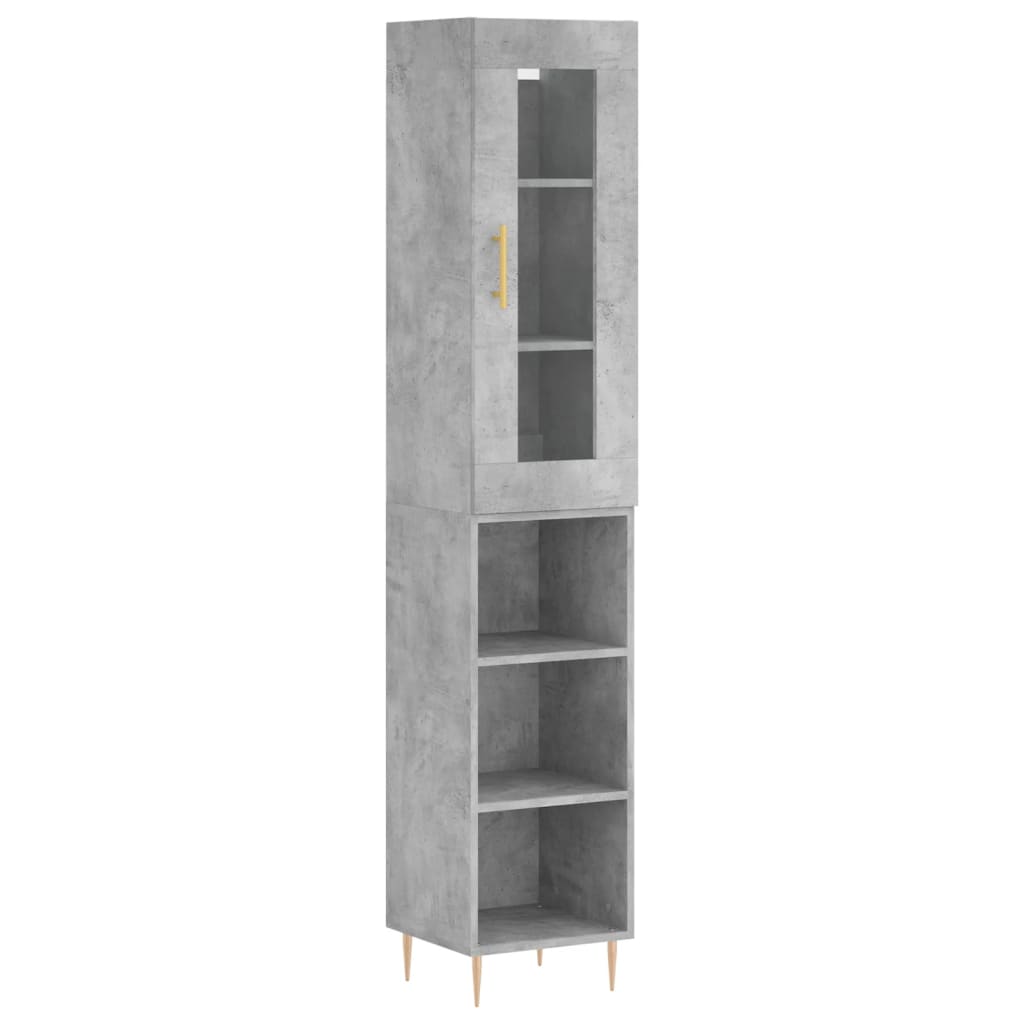 skab 34,5x34x180 cm konstrueret træ betongrå