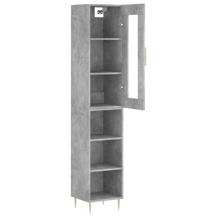 skab 34,5x34x180 cm konstrueret træ betongrå
