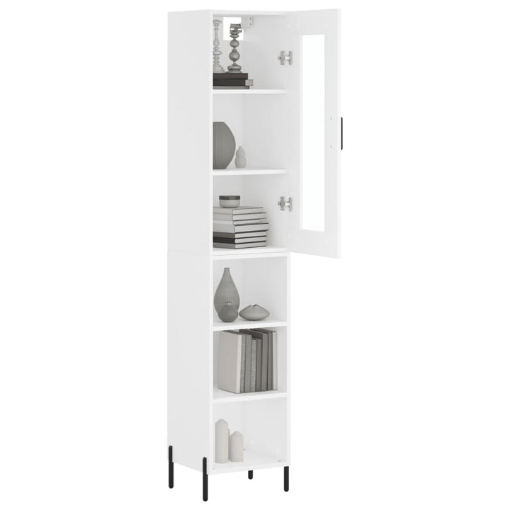 skab 34,5x34x180 cm konstrueret træ hvid